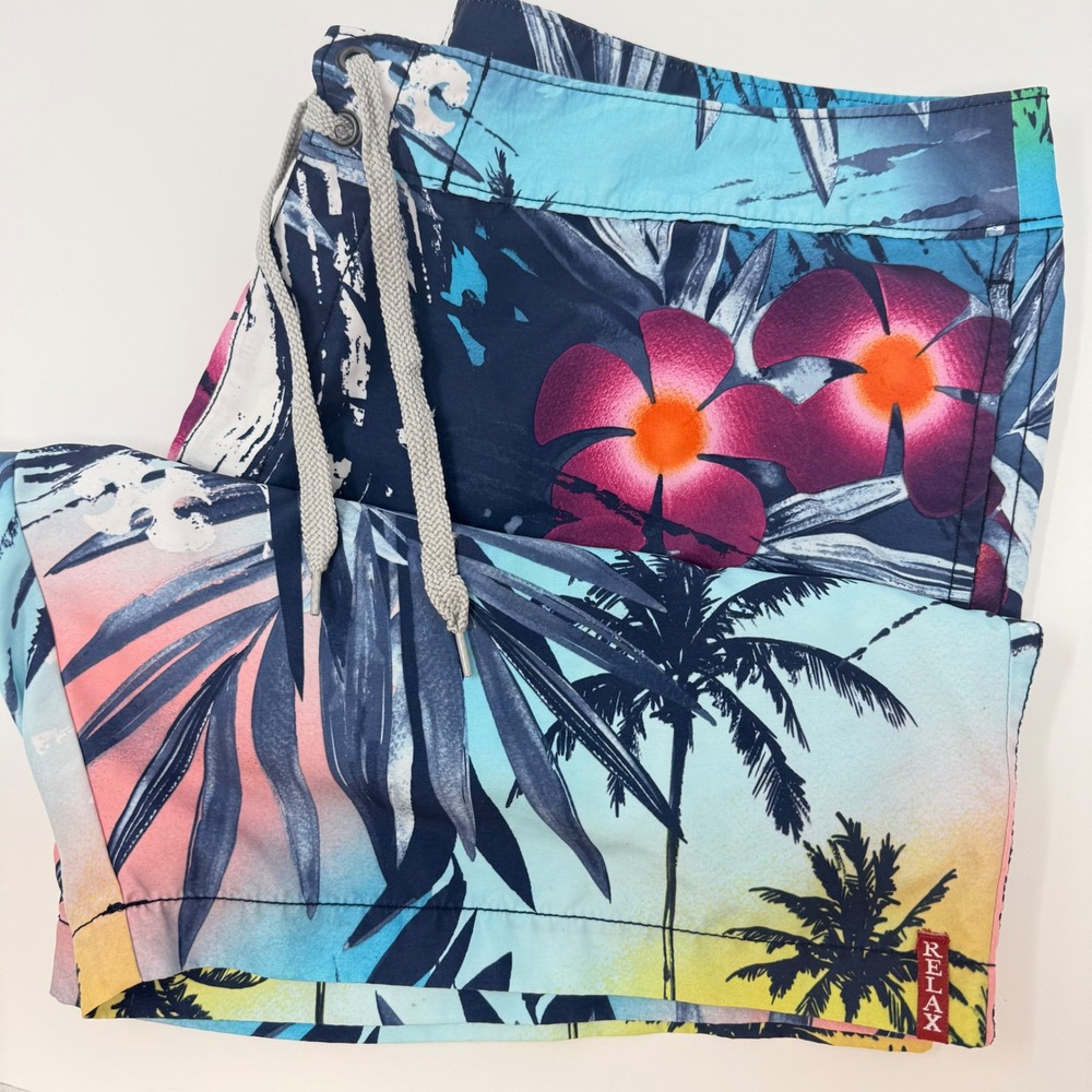 Tommy Bahama Relax Mens Swim Trunks Board‎ Shorts Tropical Floral Palm Trees 40